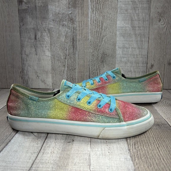 Keds Double Up Glitter Rainbow Girls Sneakers Multicolor Size 5 M KY55181 - Picture 3 of 16